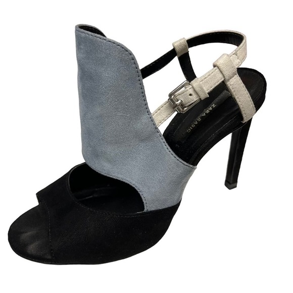 Zara Basic Collections Suede Color Block Heels Size 37 - Picture 2 of 10